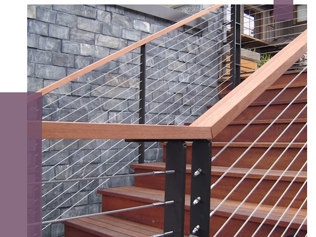 Тросовые перила под ключ в Бийске от 7894 руб.