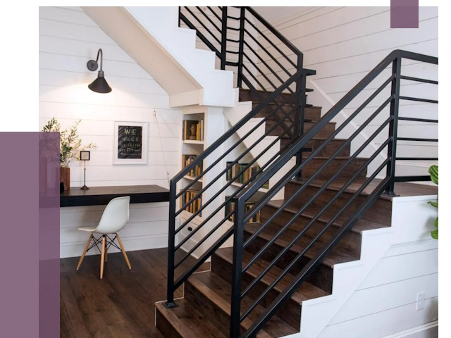 Перила для лестницы в доме в Бийске от 7531 руб. — ПРОЛЁТ-Бск