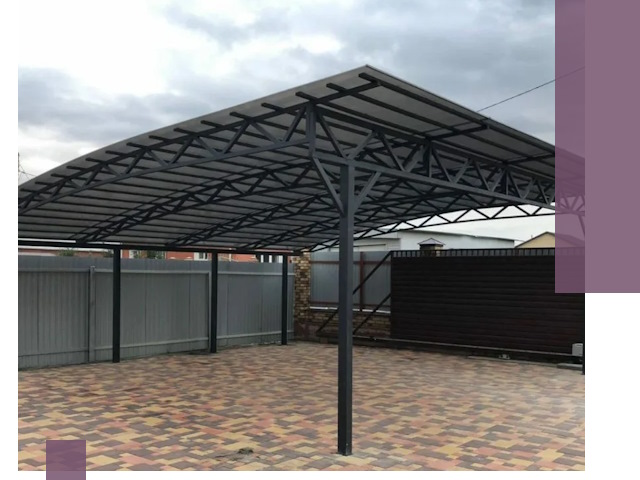 Недорогие навесы под ключ в Бийске — изготовление и монтаж