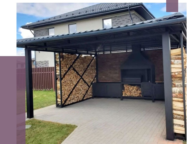 Навесы для барбекю в Бийске от 12932 руб. под ключ | ПРОЛЁТ-Бск