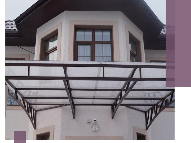 Козырьки из поликарбоната под ключ в Бийске