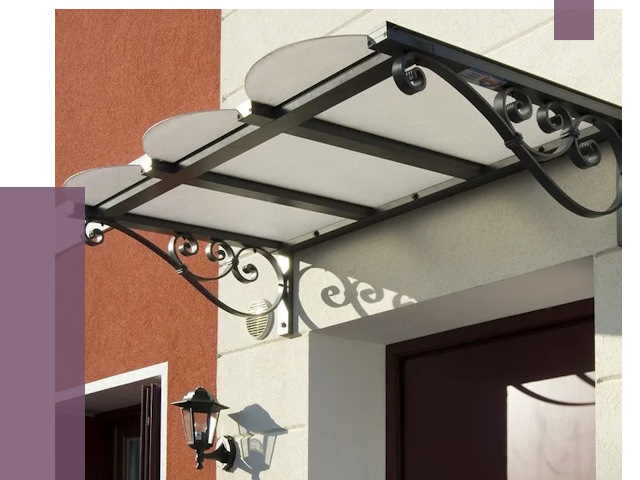 Односкатные козырьки в Бийске от 8517 руб.  | ПРОЛЁТ-Бск