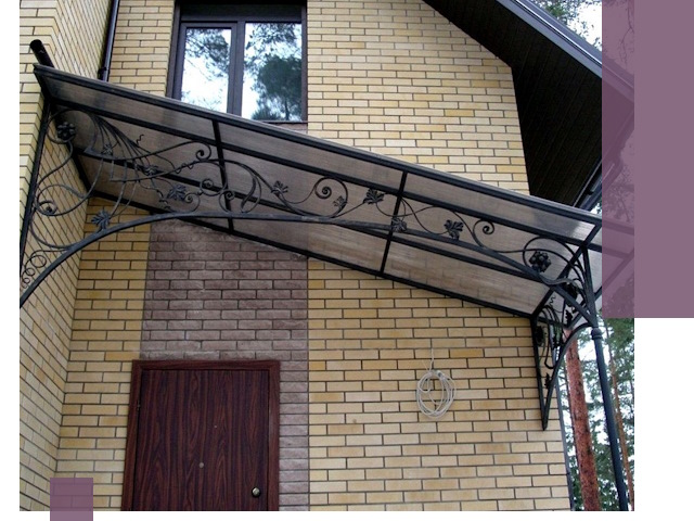 Односкатные козырьки из металла под ключ в Бийске