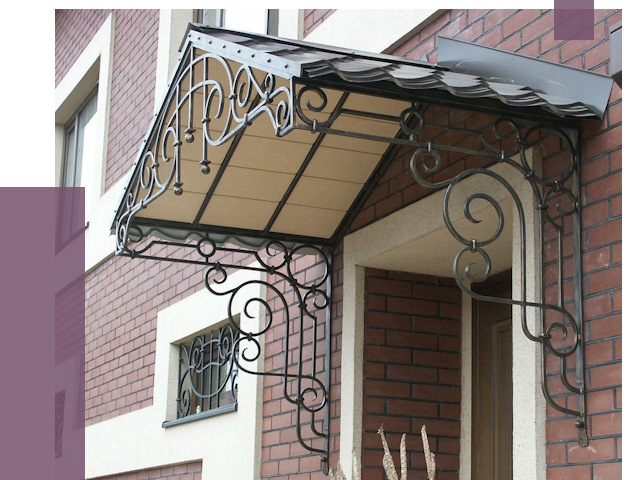 Двускатные козырьки в Бийске под ключ от 12984 руб.