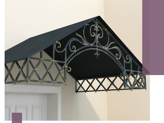 Двускатные металлические козырьки под ключ в Бийске